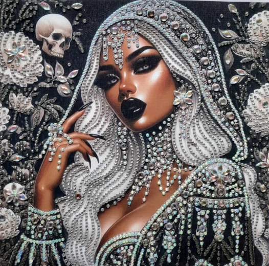 Gyémántszemes kirakó – mulatt nő 30 × 40 cm