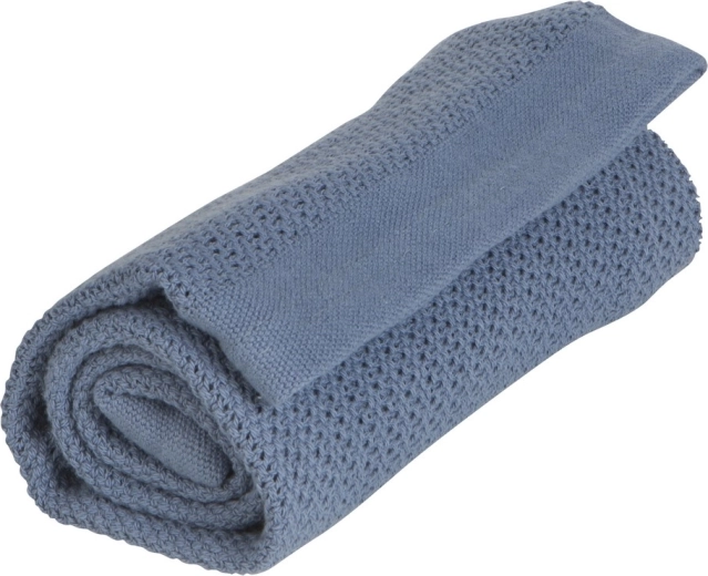 Vinter & Bloom takaró Soft grid organic denim blue