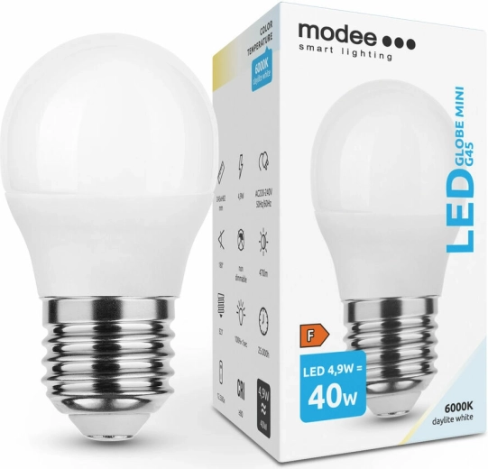LED izzó G45 E27 4,9 W hideg fehér – Modee Smart Lighting