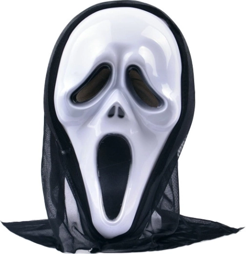 Ijesztő halloweeni maszk kapucnival