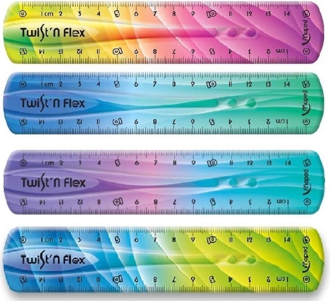 Maped Twist'n Flex szivárványos vonalzó 15 cm