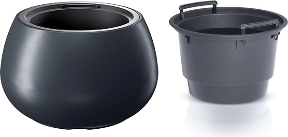 HEOS virágcserép betéttel, 37 cm – antracit