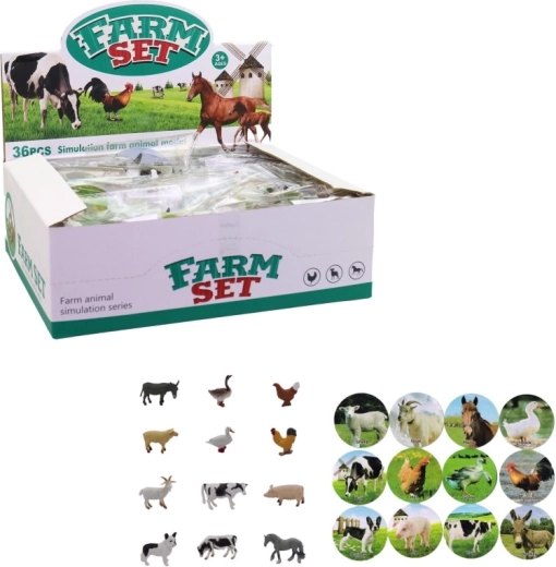 Farmi állatkák – 36 darabos figura készlet display dobozban