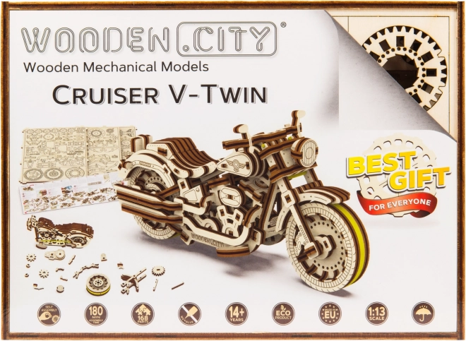 WOODEN CITY 3D puzzle V-Twin Cruiser motorkerékpár 168 darab