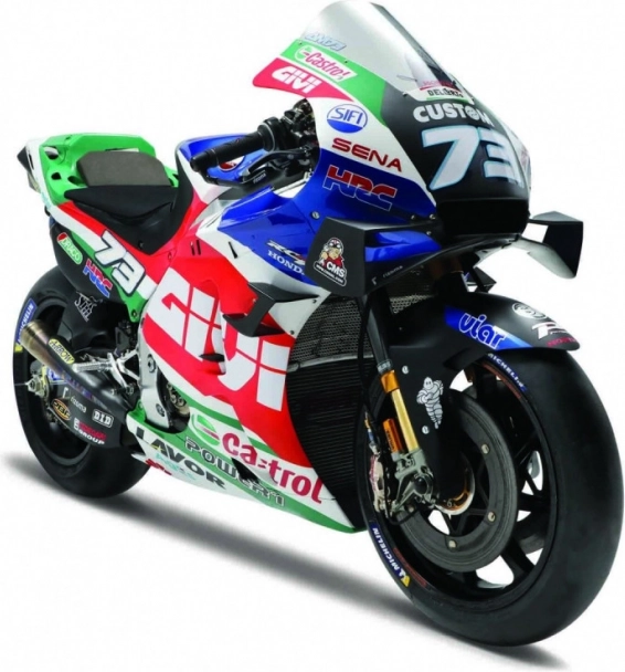 Fém motorkerékpár-modell GP Racing LCR Honda 1:18
