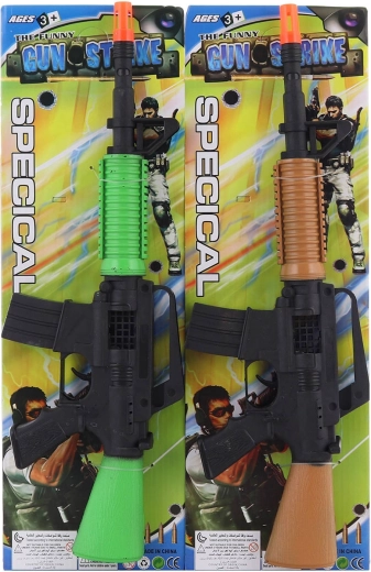 Gyerek racsnis géppisztoly lendkerekes mechanikával 42 cm - 1 db