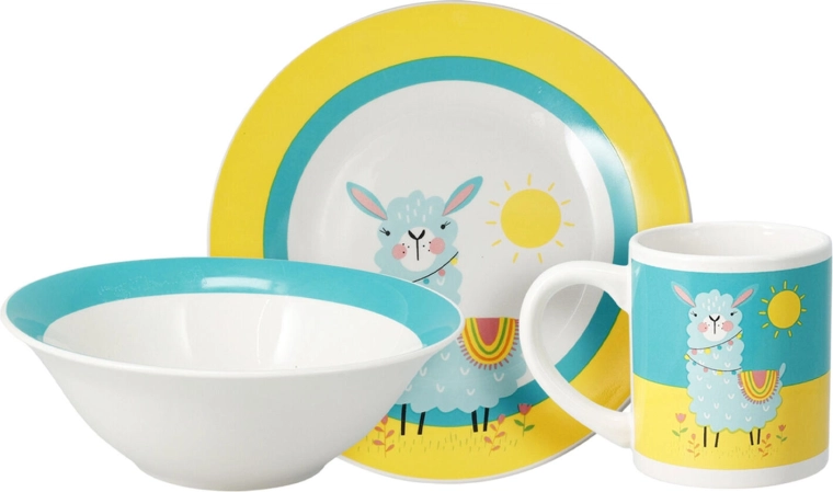 Gyermek porcelán étkészlet 3 részes – láma vagy unikornis