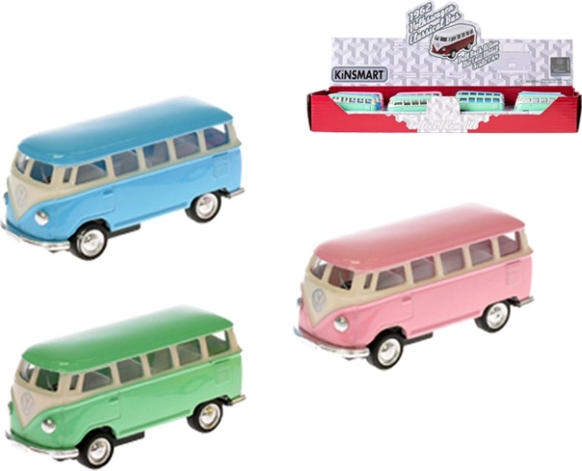 Kinsmart fém modell Volkswagen Bus 1962 1:64 hátrahúzós meghajtással