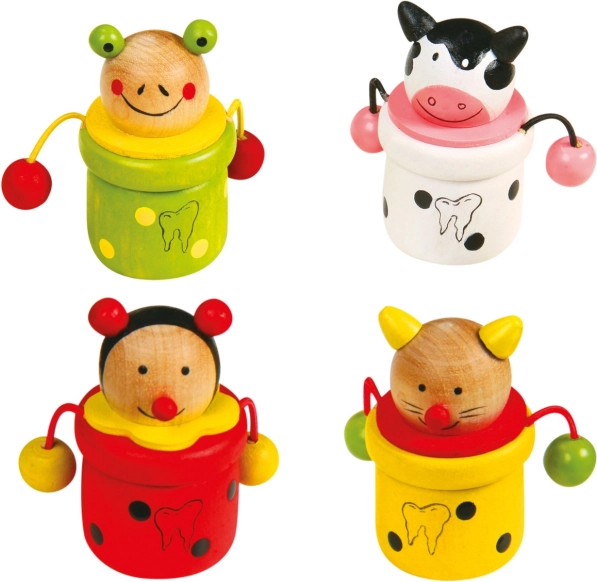 Fa dobozok tejfogakhoz Állatfigurák 4 db