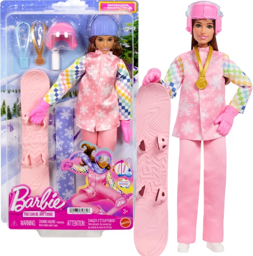 Barbie karrier – snowboardos kiegészítőkkel
