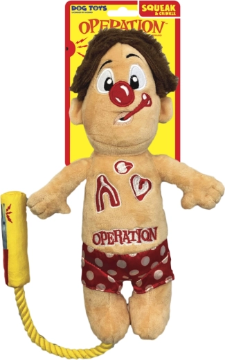 HASBRO Operation Cavity Sam kutyajáték kötéllel és sípolóval, plüss, 30 cm