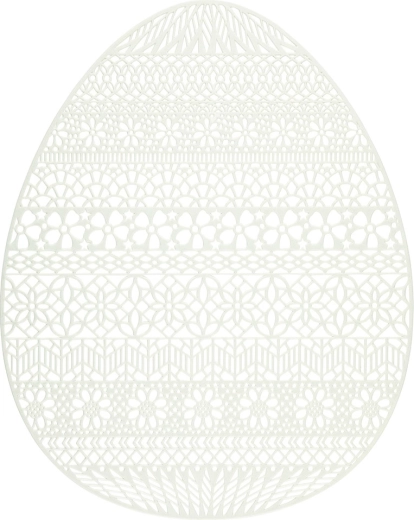 Mentazöld, tojás alakú húsvéti PVC alátét 32 × 40 cm