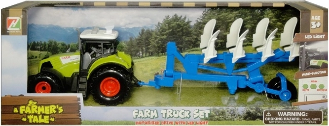 Traktor utánfutóval, fénnyel és hanggal