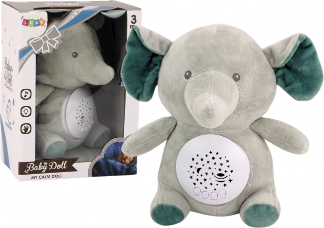 Elalvó maci Elefánt csillagokkal és dallamokkal - szürke