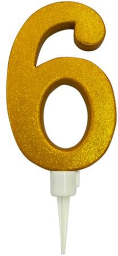 Tortagyertya 6-os szám arany 16 cm