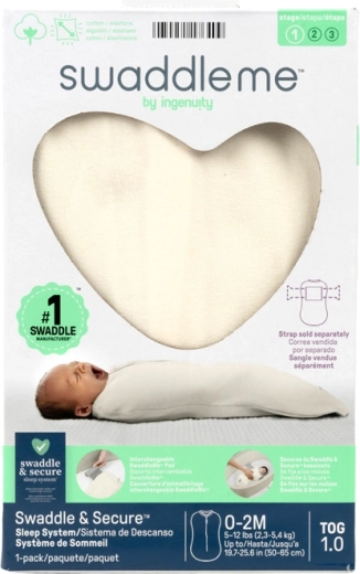 Ingenuity pamut pólyázó SwaddleMe™ 1 TOG Ivory, 0–2 hónapos korig