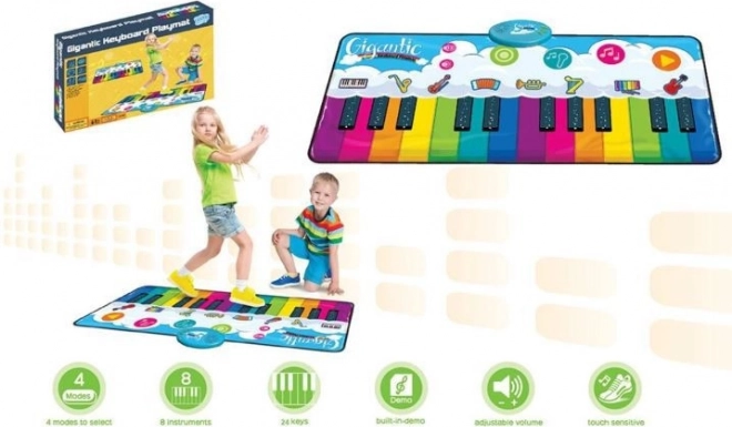 Szivárványos zenei szőnyeg 120x46 cm