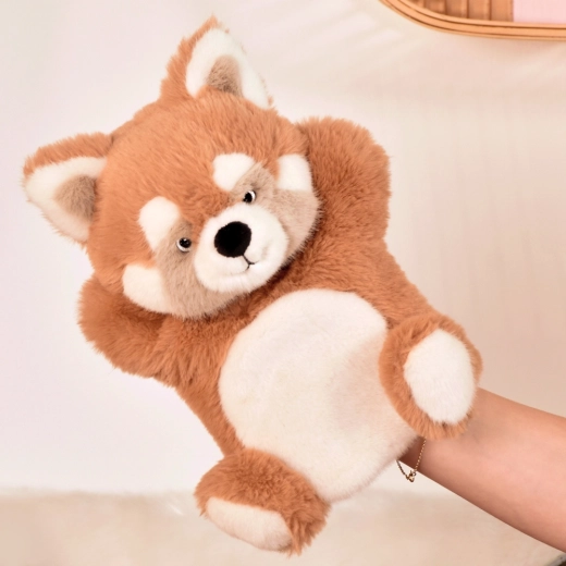 Histoire d’Ours plüss kézbáb Panda piros 24 cm