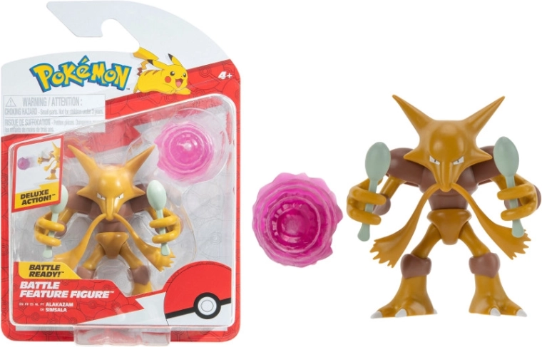 Pokémon Alakazam – mozgatható Battle Feature figura 11 cm (Jazwares)