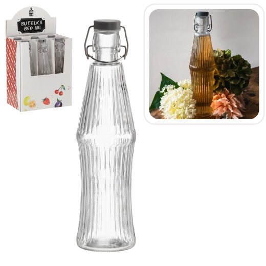 850 ml-es üvegpalack mechanikus zárással