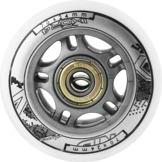 Fehér PU kerékszett 70 × 24 mm ABEC 7 csapágyakkal NILS EXTREME