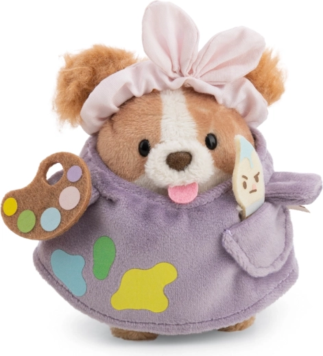 Nici MyMochi plüss cocker spániel Brushy 8 cm, festő jelmezben és Moodi ecsettel