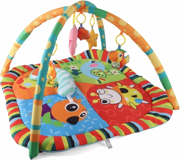 TinyMini színes állatkás oktató játszószőnyeg játékívekkel