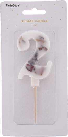 Tortagyertya fehér virág 2-es szám, 8 cm