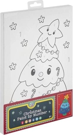 Karácsonyi számfestés vászonra – karácsonyfa 30 × 19 cm