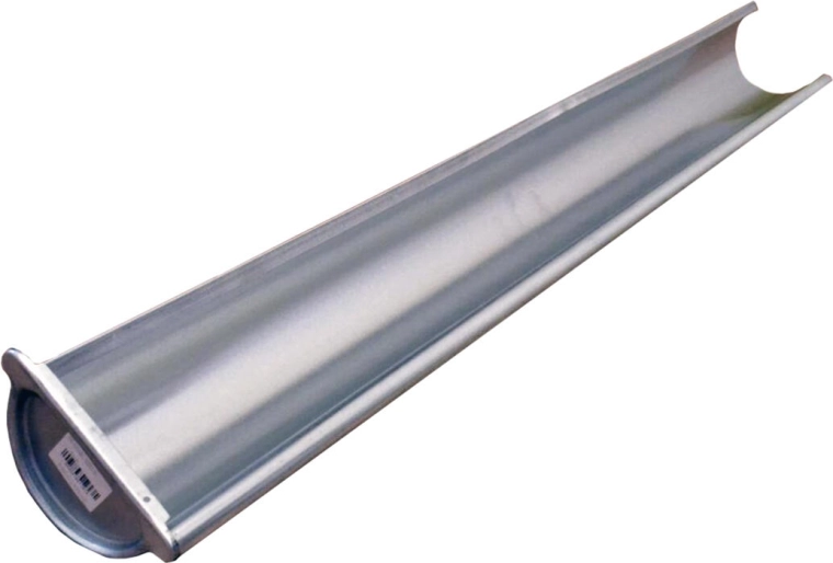 Bal oldali végvályú 250 mm, 1 m hossz, horganyzott acél