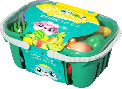 vágós ételkosár – gyümölcs- és zöldségkészlet gyerekkonyhához (30 darab)