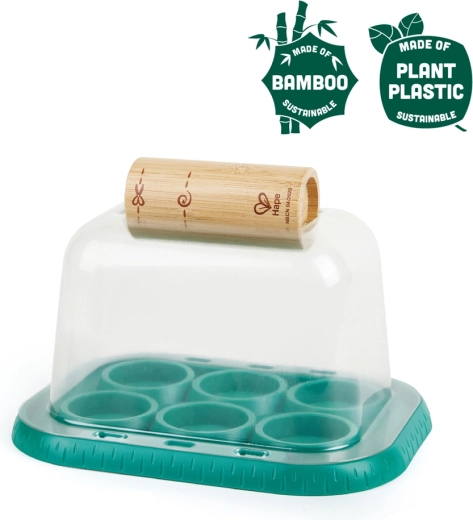 Hape Nature Fun bambusz mini üvegház kis kertészeknek