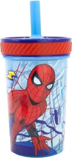 Biztonságos gyerekpohár szívószállal Spider-Man - 1 db