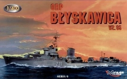 Műanyag modell ORP Błyskawica wz. 65
