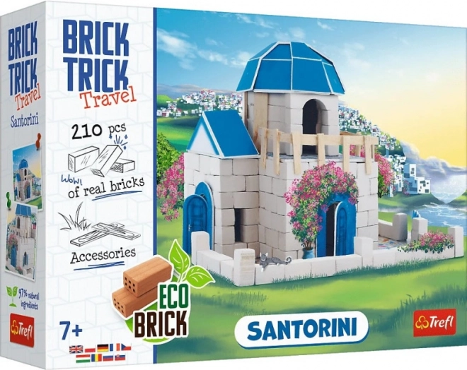 BRICK TRICK Travel Santorini tégla építőkészlet, 210+ elem