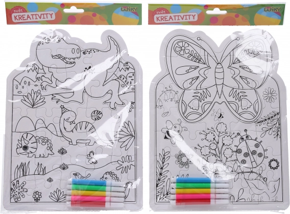 Kreatív szett: színezhető puzzle és filctollak