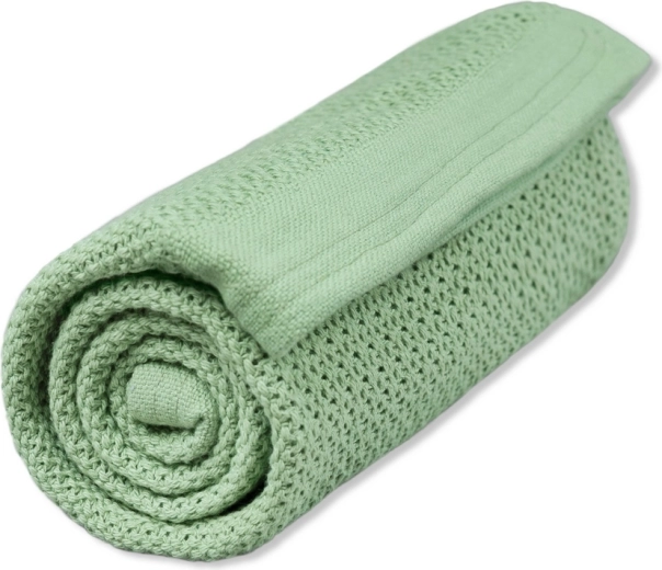 Vinter & Bloom organikus pamut takaró Soft grid dew green