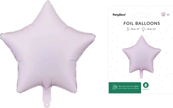 Lila csillag alakú fólia lufi 48 cm