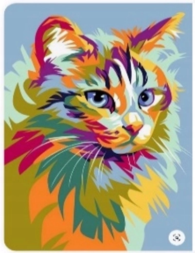 Gyémántszemes festés Pasztell cica 30 × 40 cm