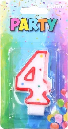 Parti gyertya szám 4 piros