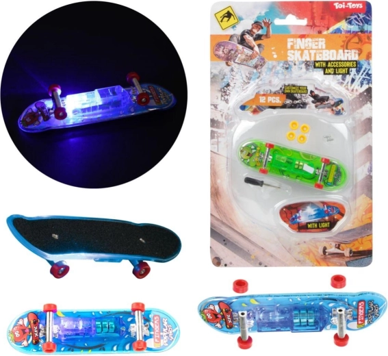 Ujjdeszka fénnyel 9,5 cm – műanyag mini fingerboard