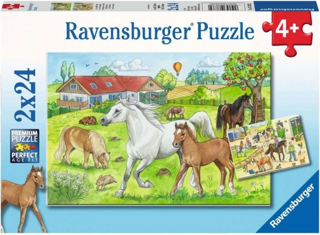 RAVENSBURGER Puzzle Az istállókban 2x24 darab