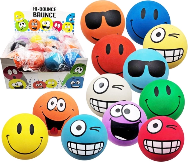 Ugráló smiley labda 6 cm