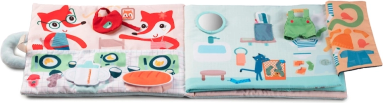 Lilliputiens textil fejlesztő könyv Jó reggelt, Alice, a róka