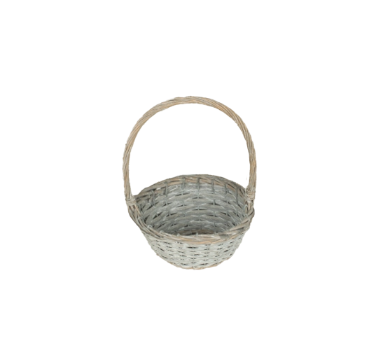 Szürke fonott kosár fogantyúval 16 × 8 × 24 cm