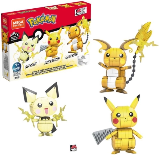 Mega Construx építőkészlet POKÉMON: Pikachu és fejlődési triója