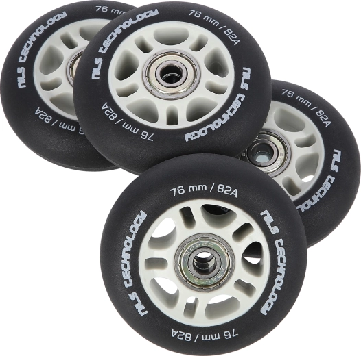 Matt inline görkorcsolya kerekek NILS Extreme 76 mm 82A, ABEC 9 csapágyakkal, fekete, 4 db-os szett