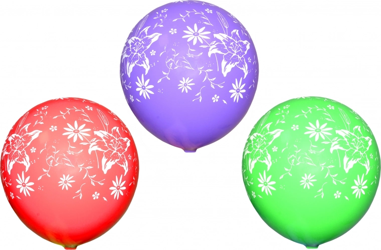 Felfújható lufik virágmintával - 10 db-os készlet