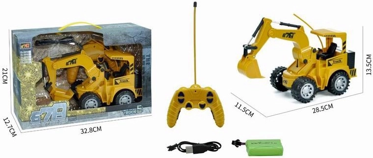 RC távirányítós építési markoló 5 csatornával, USB-töltéssel