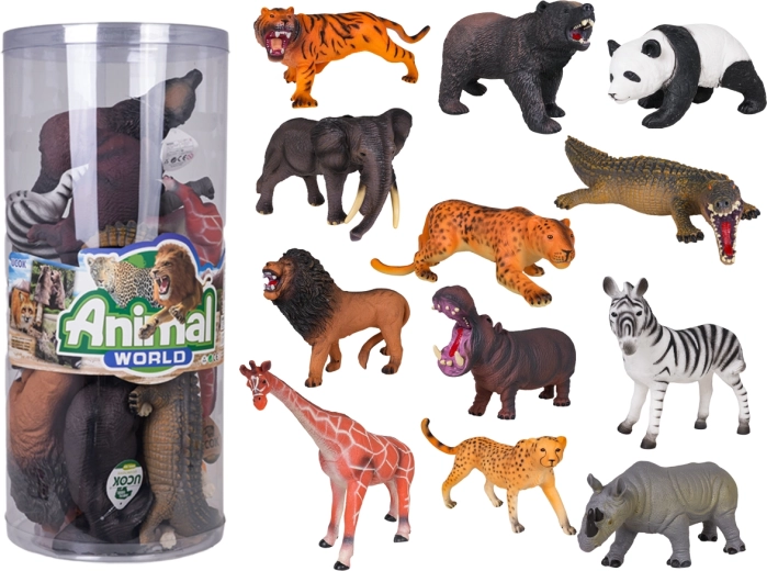 Szafari állatok készlete – 12 nagy figura